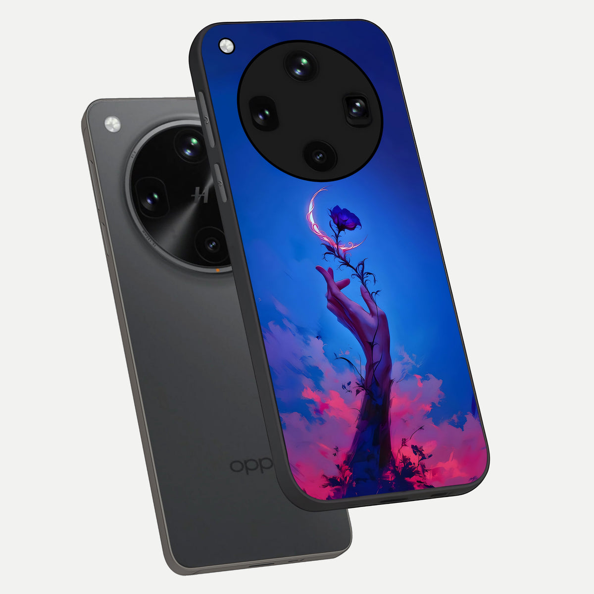  Mystic Hand phone case For Oppo Find X8 Ultra showing premium glass back cover with detailed artwork