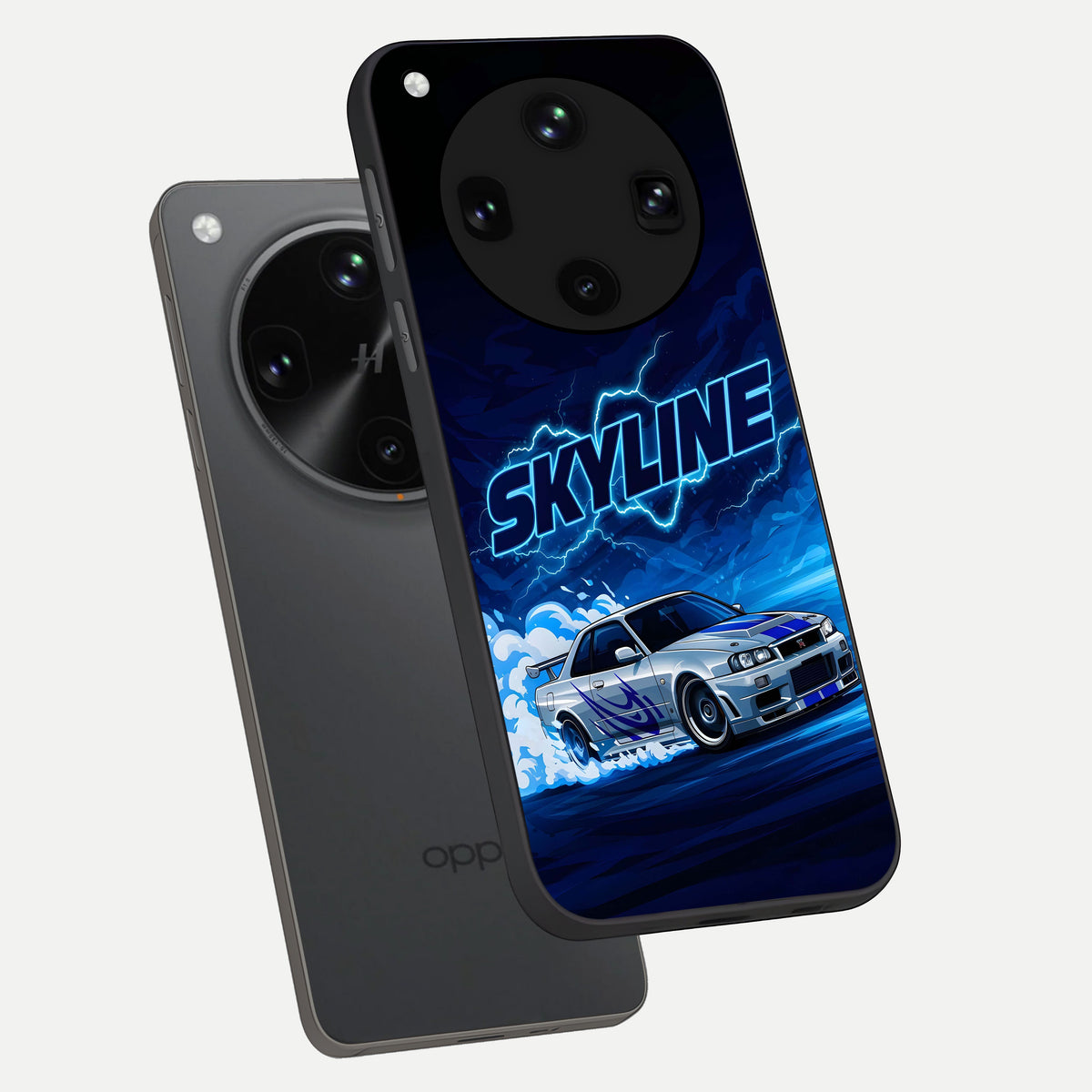  Neon Drift Beast phone case For Oppo Find X8 Ultra showing premium glass back cover with detailed artwork