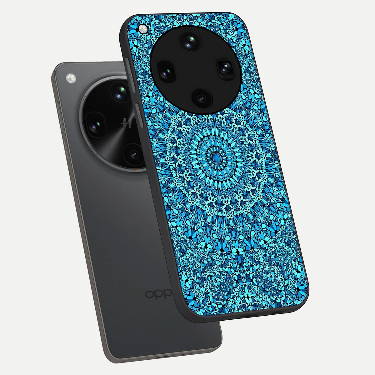  Ocean Bloom Mandala phone case For Oppo Find X8 Ultra showing premium glass back cover with detailed artwork