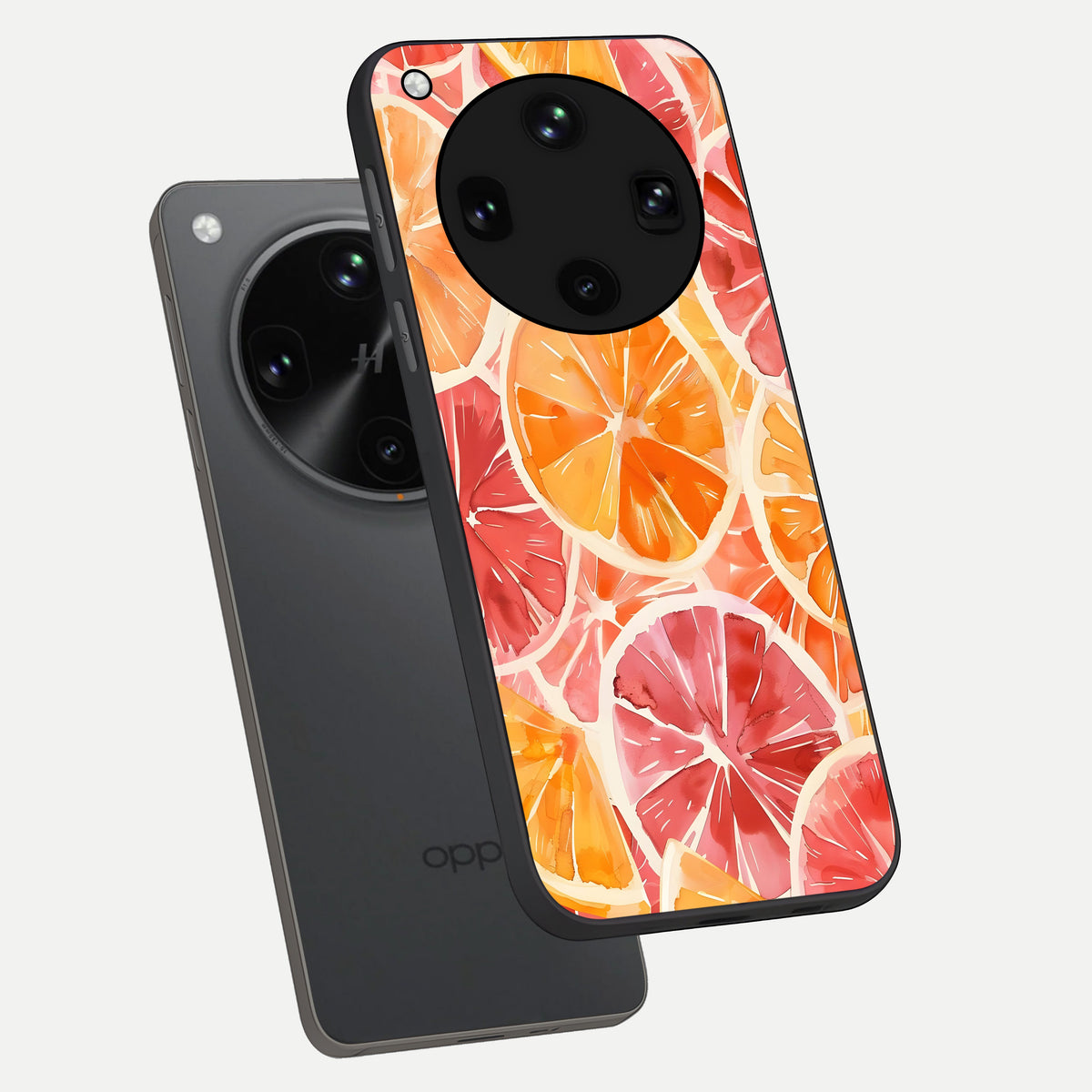  Orange Fruits Pattern phone case For Oppo Find X8 Ultra showing premium glass back cover with detailed artwork