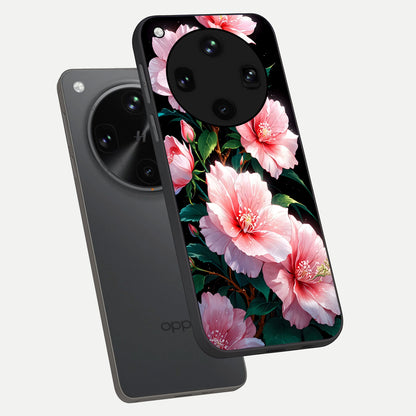  Peach Flower phone case For Oppo Find X8 Ultra showing premium glass back cover with detailed artwork