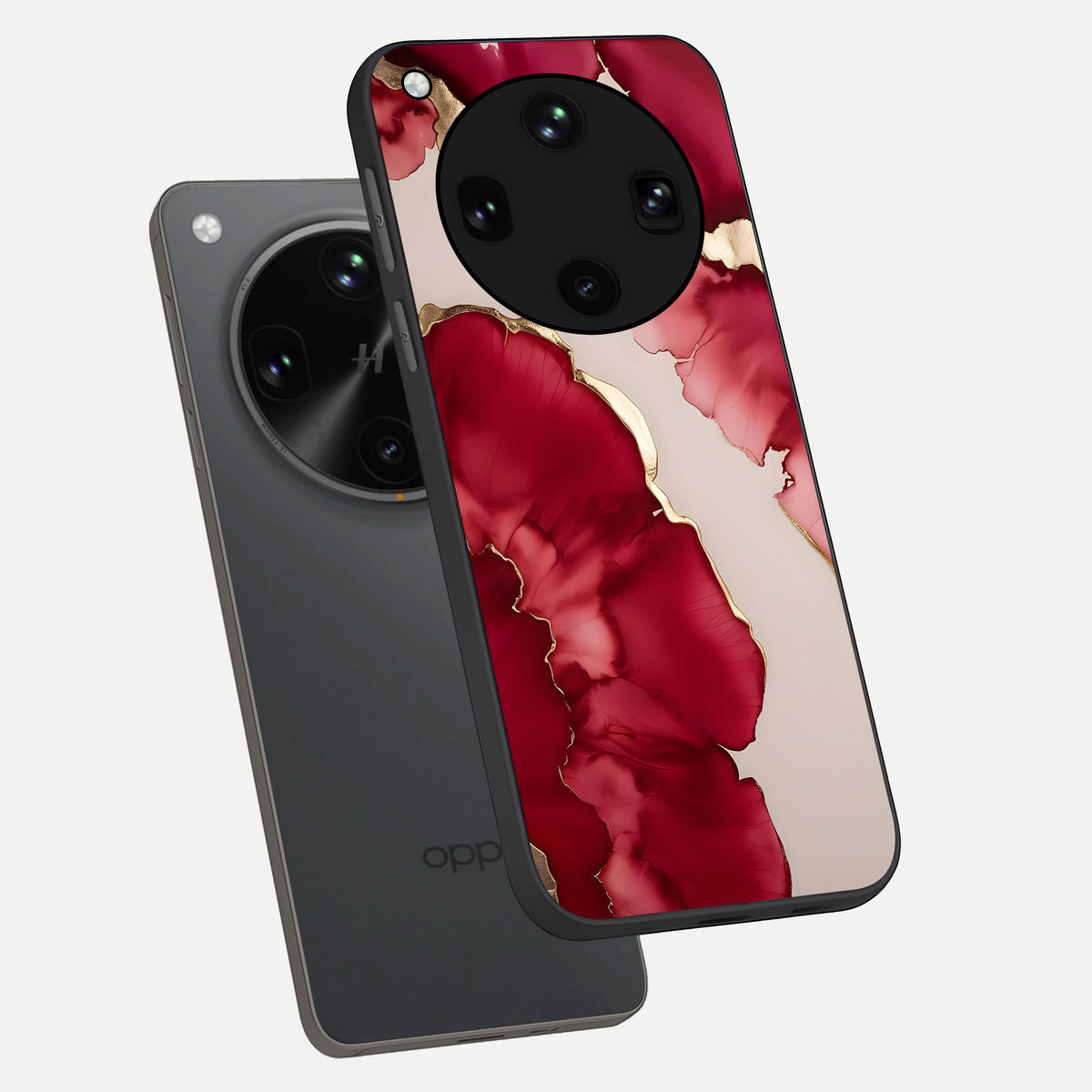  Pink And White Marble phone case For Oppo Find X8 Ultra showing premium glass back cover with detailed artwork
