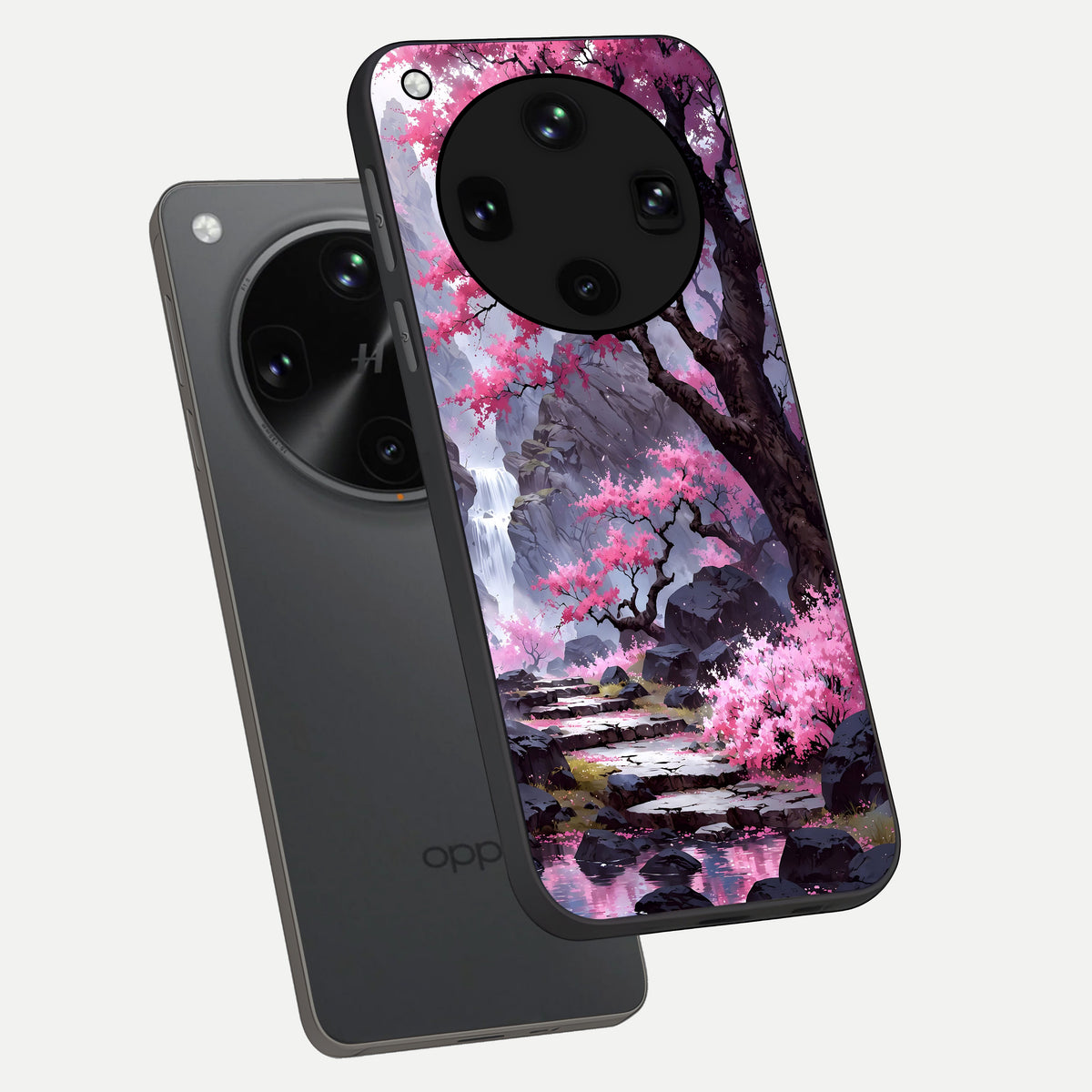  Pink Sunflower Glow phone case For Oppo Find X8 Ultra showing premium glass back cover with detailed artwork