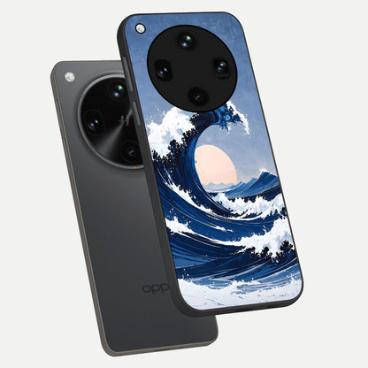  Rising Tide Power phone case For Oppo Find X8 Ultra showing premium glass back cover with detailed artwork
