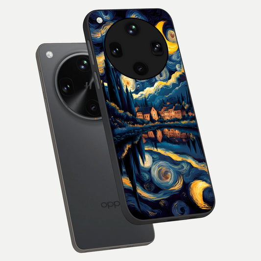  Starry Sky Serenity phone case For Oppo Find X8 Ultra showing premium glass back cover with detailed artwork