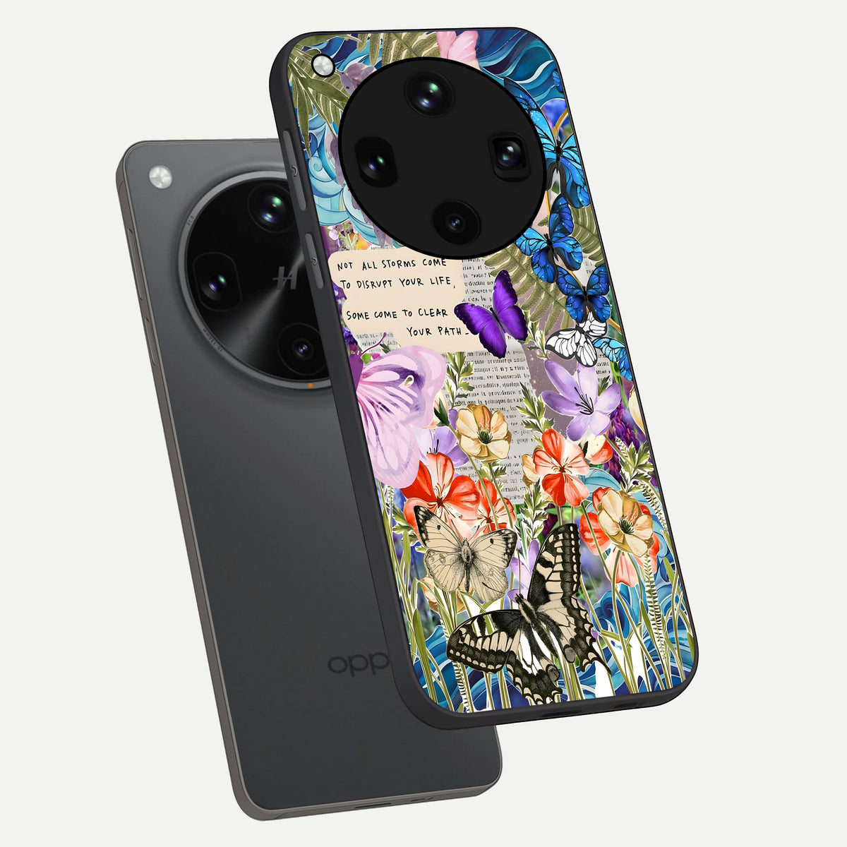  Storm Path Bloom phone case For Oppo Find X8 Ultra showing premium glass back cover with detailed artwork
