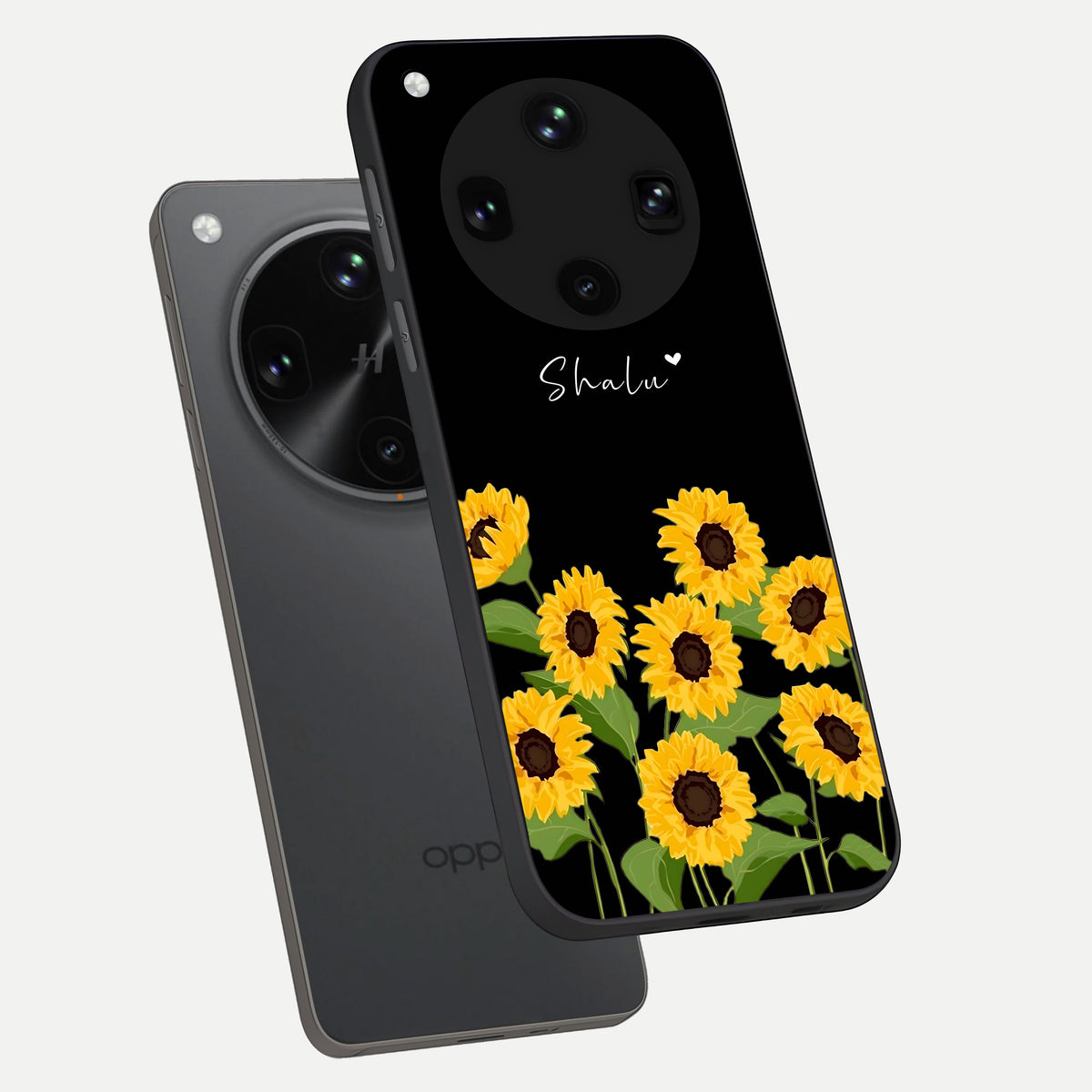  Sunflower Sky Bloom phone case For Oppo Find X8 Ultra showing premium glass back cover with detailed artwork