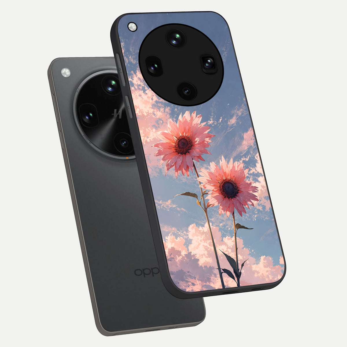  Sun Moon Balance phone case For Oppo Find X8 Ultra showing premium glass back cover with detailed artwork