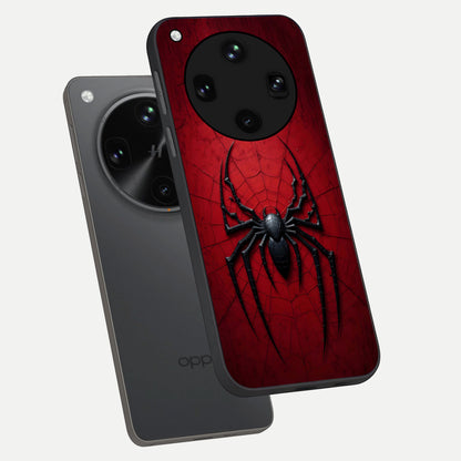  Superhero Web Emblem phone case For Oppo Find X8 Ultra showing premium glass back cover with detailed artwork