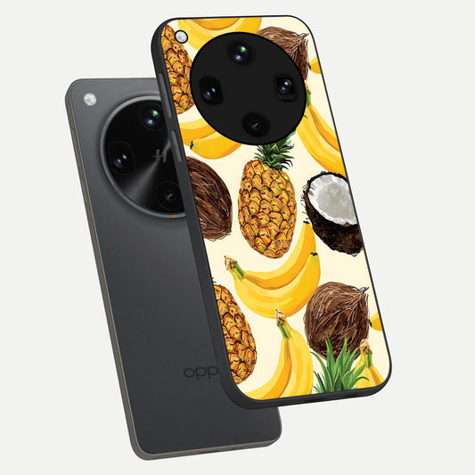  Tropical Fruit Mood phone case For Oppo Find X8 Ultra showing premium glass back cover with detailed artwork