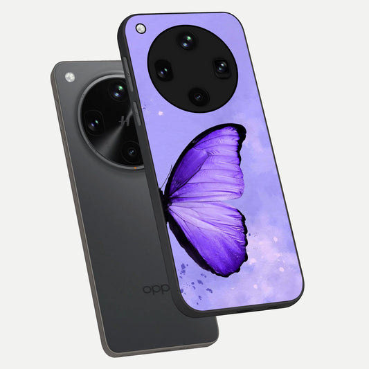  Violet Dream Wing phone case For Oppo Find X8 Ultra showing premium glass back cover with detailed artwork