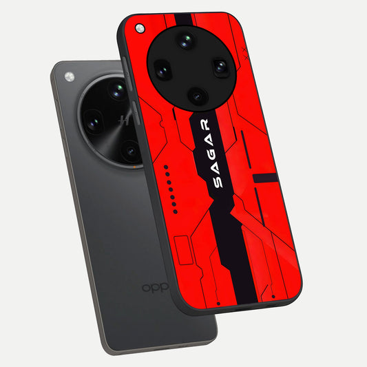  Voltage Rise CYBERPUNK Custom Name phone case For Oppo Find X8 Ultra showing premium custom name glass back cover