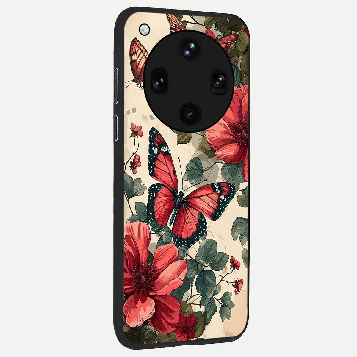 Crimson Butterfly Garden back cover For Oppo Find X8 Ultra slim fit glass case with vibrant aesthetic design