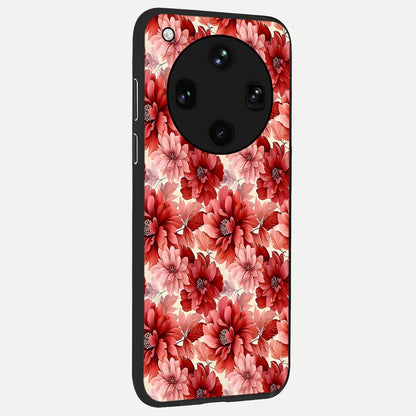  Crimson Love Petals back cover For Oppo Find X8 Ultra slim fit glass case with vibrant aesthetic design