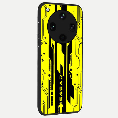  Electric Pulse CYBERPUNK Custom Name back cover For Oppo Find X8 Ultra slim fit glass case with vibrant aesthetic design