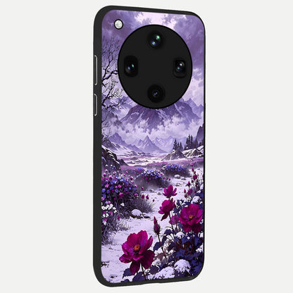  Flower Mountain View back cover For Oppo Find X8 Ultra slim fit glass case with vibrant aesthetic design