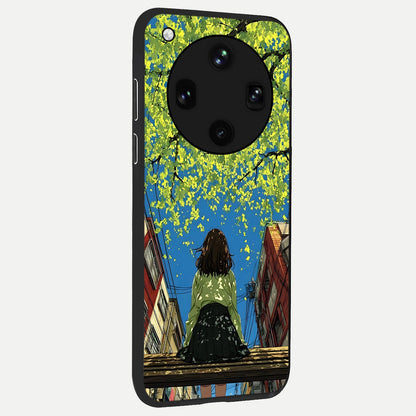  Golden Leaves Glow back cover For Oppo Find X8 Ultra slim fit glass case with vibrant aesthetic design