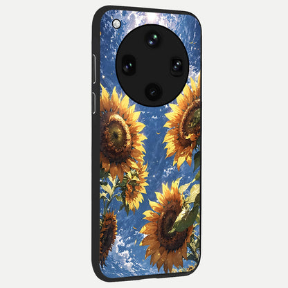  Heavenly Sunflower Rise back cover For Oppo Find X8 Ultra slim fit glass case with vibrant aesthetic design