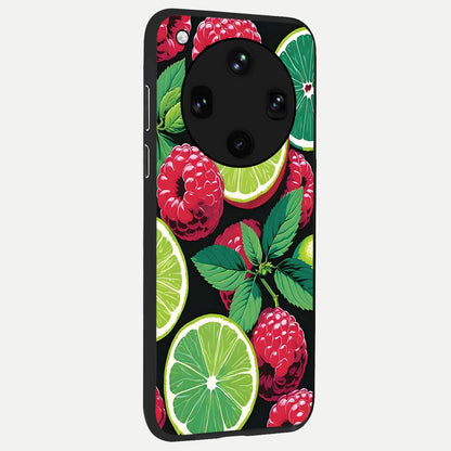  Lime and Raspberry Pattern back cover For Oppo Find X8 Ultra slim fit glass case with vibrant aesthetic design