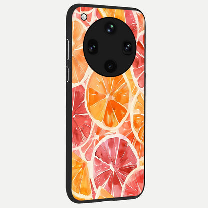  Orange Fruits Pattern back cover For Oppo Find X8 Ultra slim fit glass case with vibrant aesthetic design