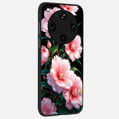  Peach Flower back cover For Oppo Find X8 Ultra slim fit glass case with vibrant aesthetic design