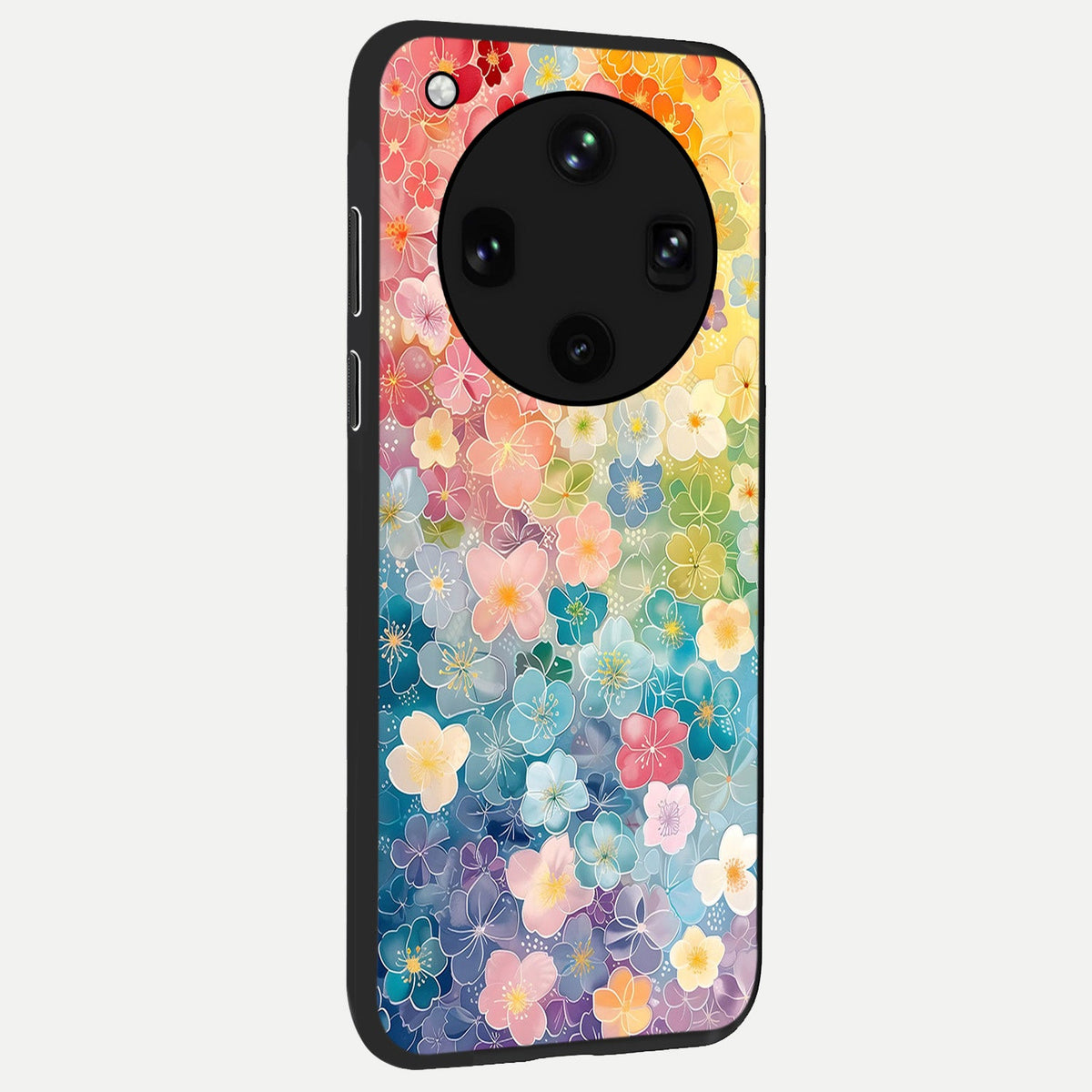  Rainbow Blossom Burst back cover For Oppo Find X8 Ultra slim fit glass case with vibrant aesthetic design