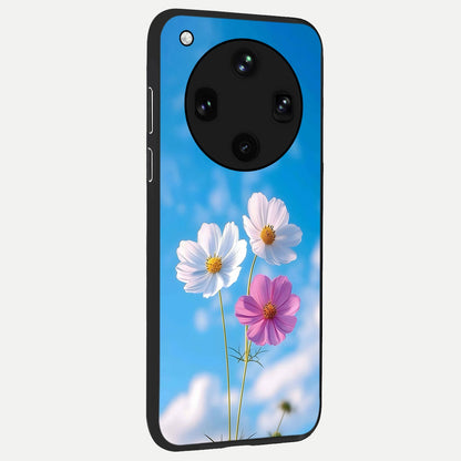  Tripple Flowers With Sky back cover For Oppo Find X8 Ultra slim fit glass case with vibrant aesthetic design