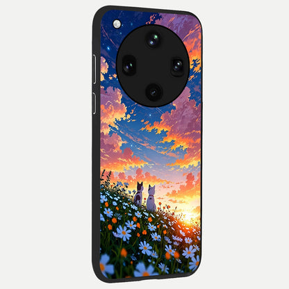  Two Cats Friends back cover For Oppo Find X8 Ultra slim fit glass case with vibrant aesthetic design