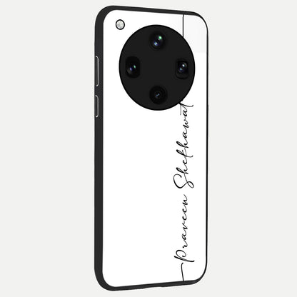  White Tune Custom Name back cover For Oppo Find X8 Ultra slim fit personalized glass case with aesthetic design