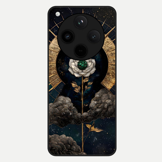  Celestial Lotus Morang Glass Case For Oppo Find X8 Pro back cover – full design glossy printed glass finish