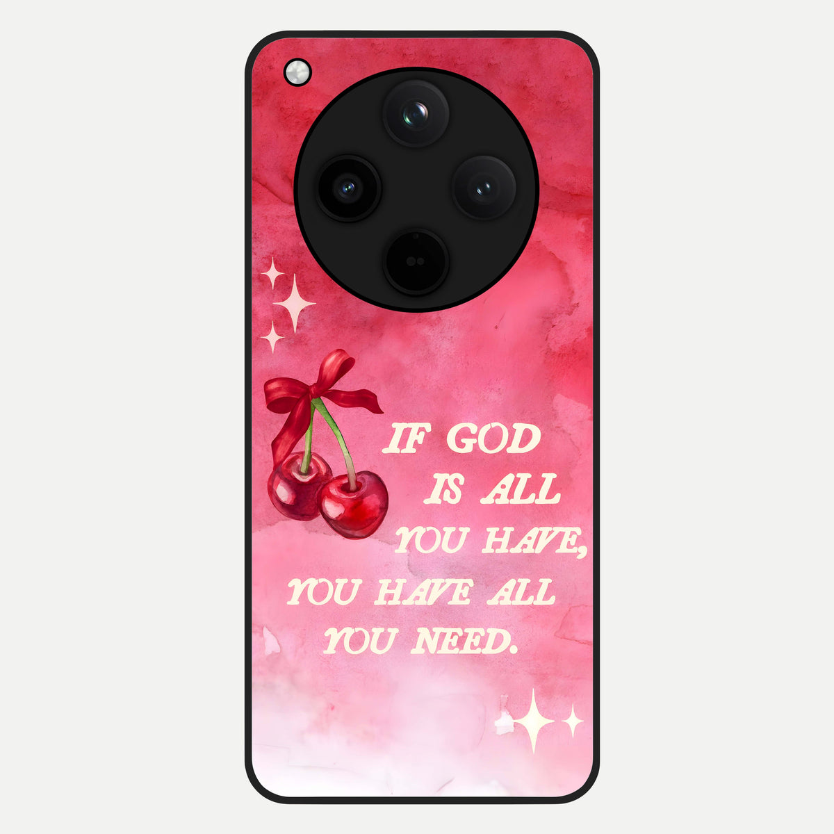  Cherry Quote Glass Case For Oppo Find X8 Pro back cover – full design glossy printed glass finish