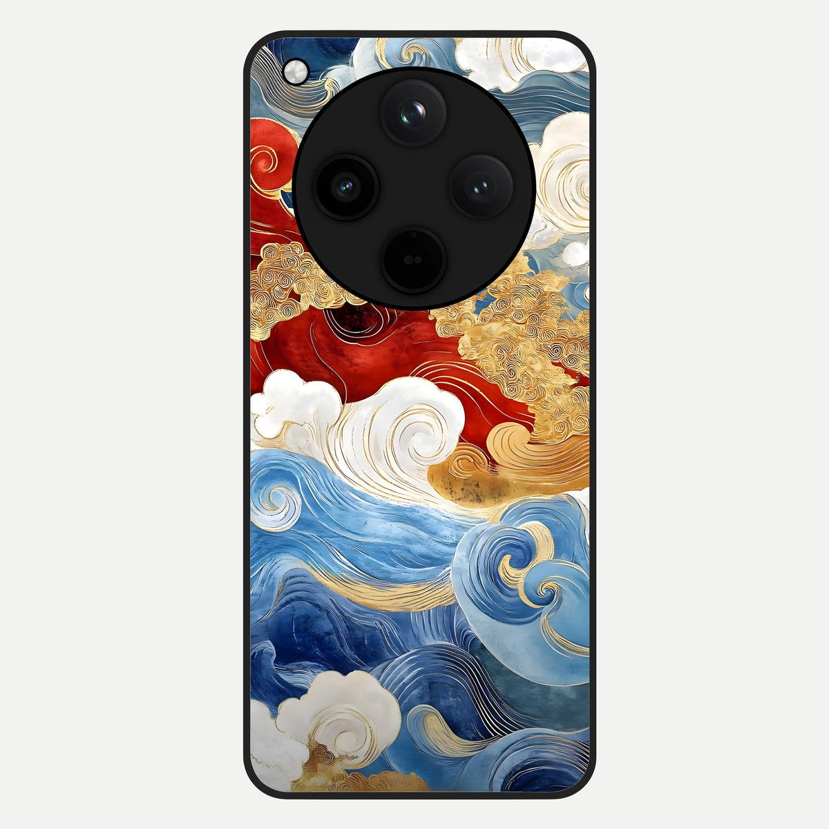  Colored Waves Glass Case For Oppo Find X8 Pro back cover – full design glossy printed glass finish