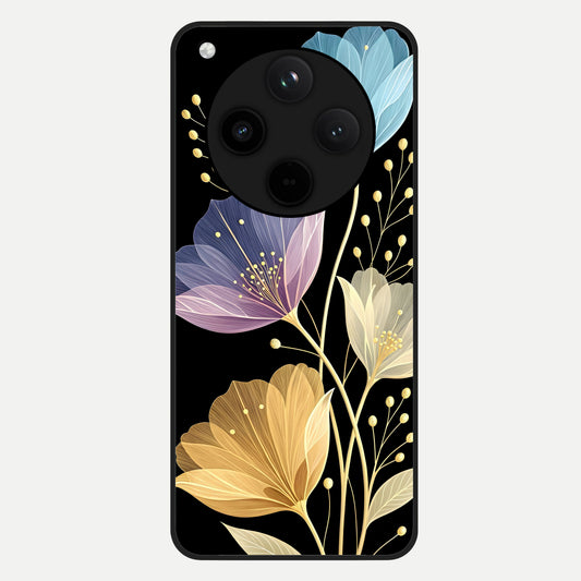  Flower Bloom Glow Glass Case For Oppo Find X8 Pro back cover – full design glossy printed glass finish