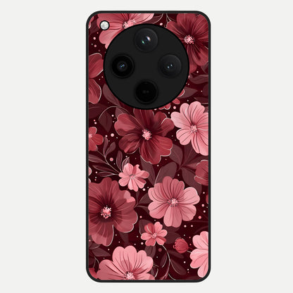  Flower Blush Bloom Glass Case For Oppo Find X8 Pro back cover – full design glossy printed glass finish