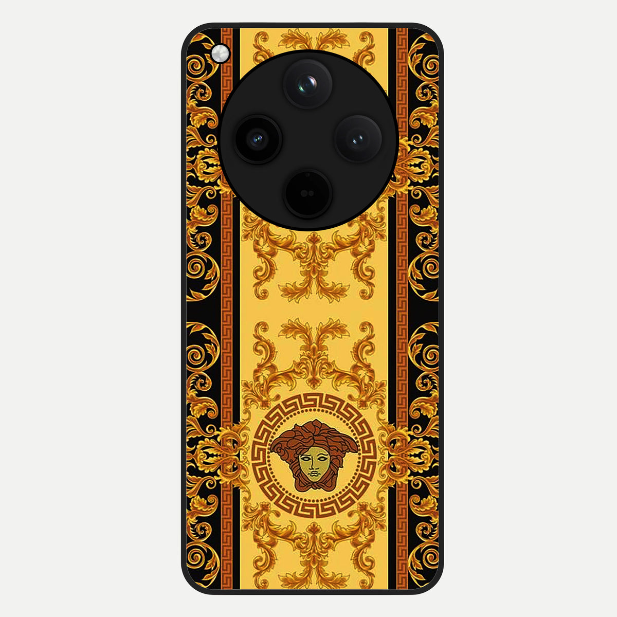  Golden Royal Heritage Glass Case For Oppo Find X8 Pro back cover – full design glossy printed glass finish