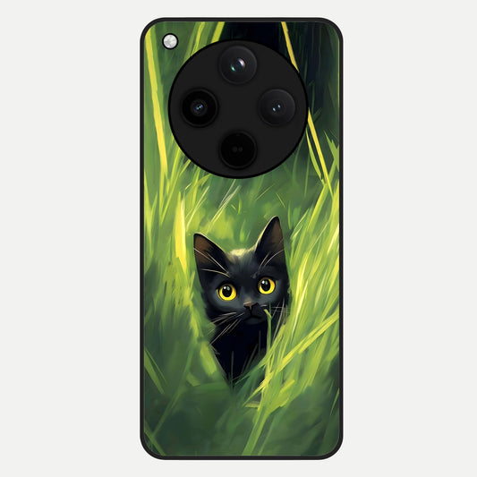  Hidden Cat Whisper Glass Case For Oppo Find X8 Pro back cover – full design glossy printed glass finish