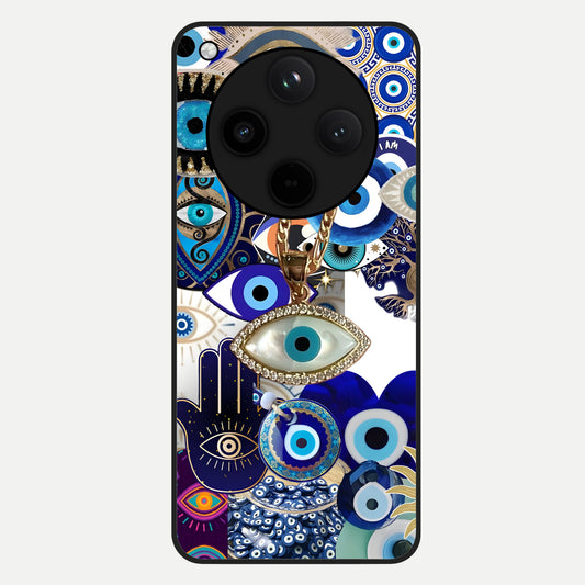  Mystic Charm Eye Glass Case For Oppo Find X8 Pro back cover – full design glossy printed glass finish