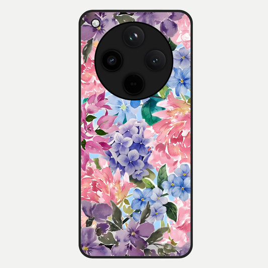  Pastel Floral Mix Glass Case For Oppo Find X8 Pro back cover – full design glossy printed glass finish