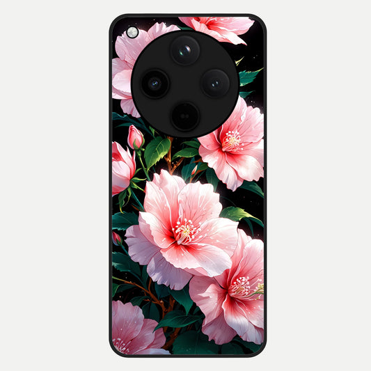  Peach Flower Glass Case For Oppo Find X8 Pro back cover – full design glossy printed glass finish