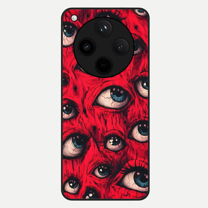  Red Eyes Pattern Glass Case For Oppo Find X8 Pro back cover – full design glossy printed glass finish