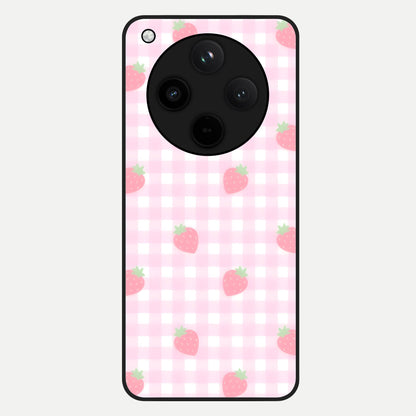  Strawberry Picnic Love Glass Case For Oppo Find X8 Pro back cover – full design glossy printed glass finish