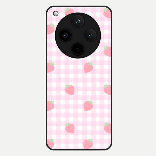 Strawberry Picnic Love Glass Case For Oppo Find X8 Pro back cover – full design glossy printed glass finish