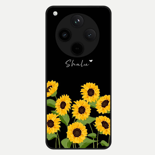  Sunflower Sky Bloom Glass Case For Oppo Find X8 Pro back cover – full design glossy printed glass finish