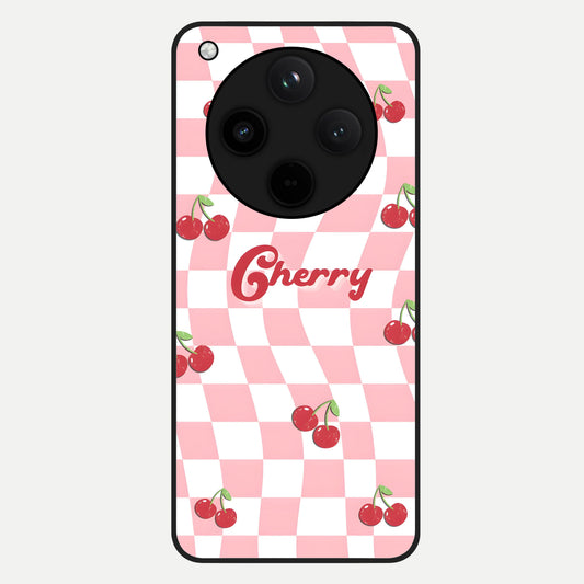  Sweet Cherry Vibes Glass Case For Oppo Find X8 Pro back cover – full design glossy printed glass finish