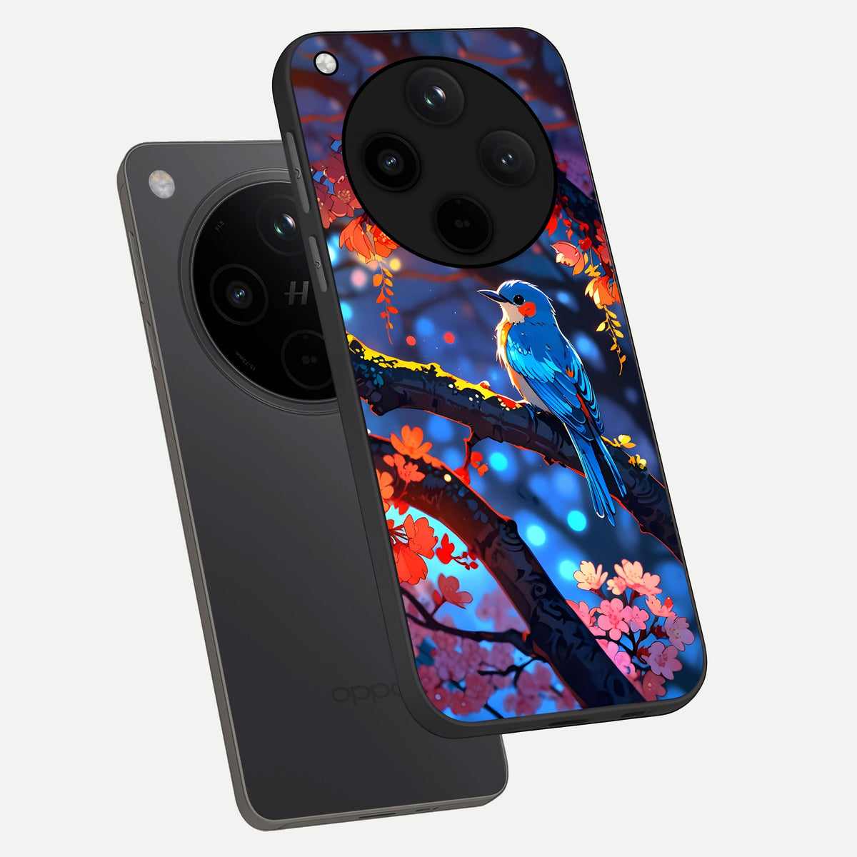  Blooming Water Drift phone case For Oppo Find X8 Pro showing premium glass back cover with detailed artwork