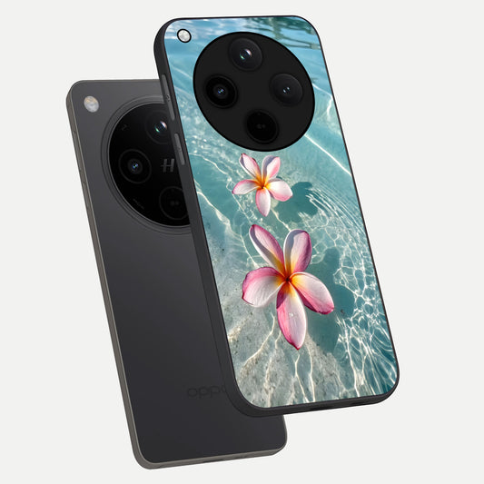  Floating Bloom Bliss phone case For Oppo Find X8 Pro showing premium glass back cover with detailed artwork