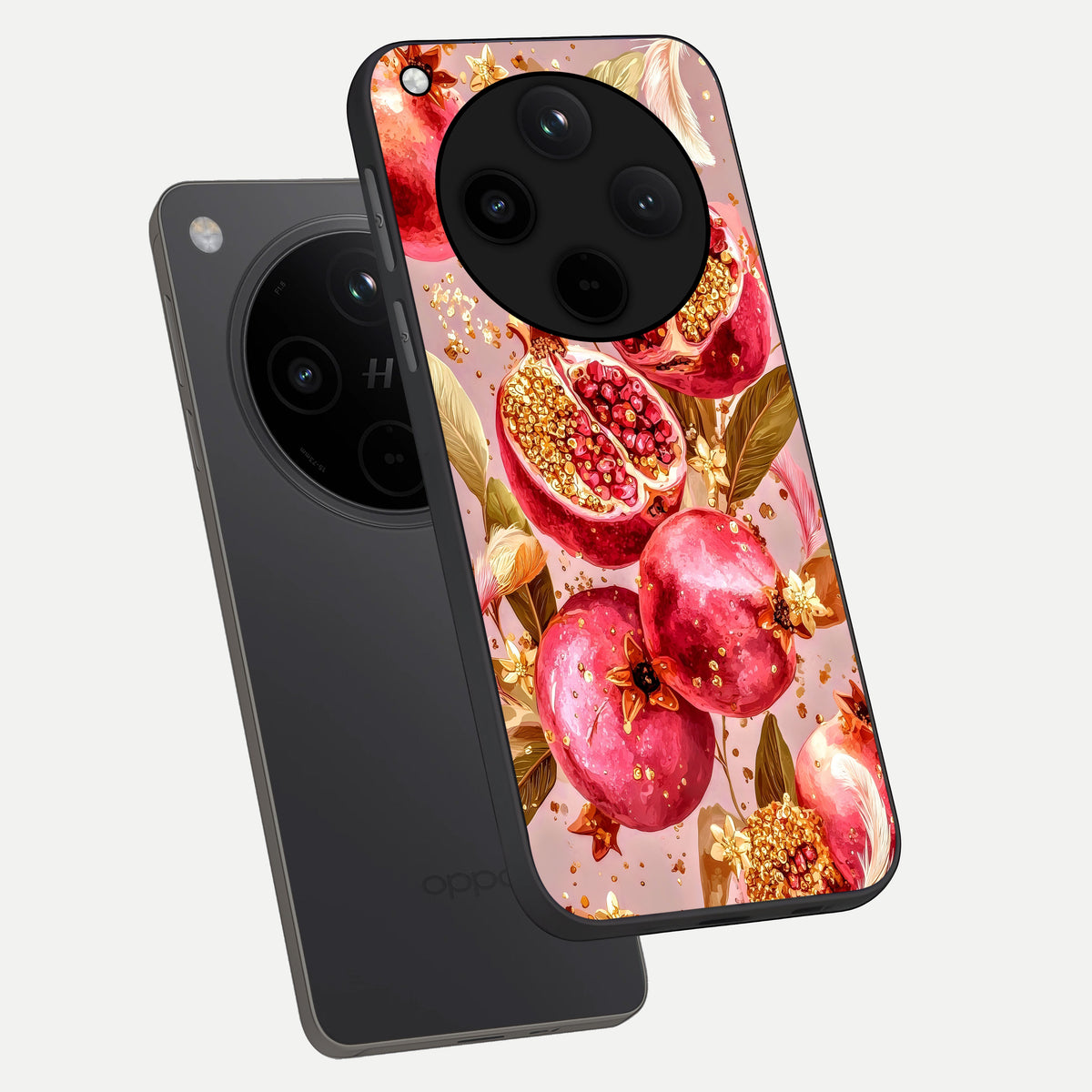  Golden Bloom Glow phone case For Oppo Find X8 Pro showing premium glass back cover with detailed artwork