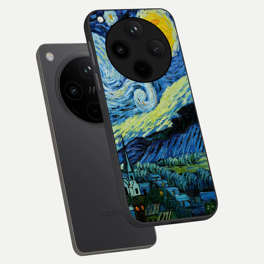  Inspired Van Gogh Art phone case For Oppo Find X8 Pro showing premium glass back cover with detailed artwork