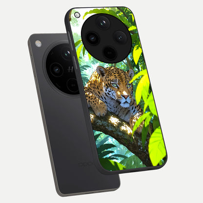  Leopard in Jungle phone case For Oppo Find X8 Pro showing premium glass back cover with detailed artwork