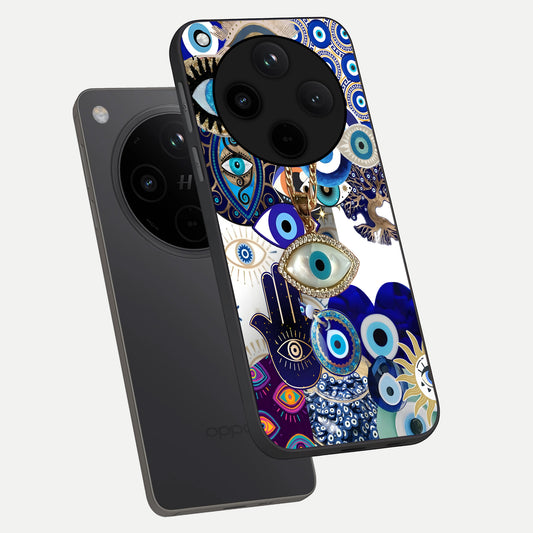  Mystic Charm Eye phone case For Oppo Find X8 Pro showing premium glass back cover with detailed artwork
